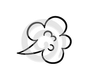 Comic fart cloud. Bad stink balloon. Explosion, angry breath. Cloud of smoke gas in comic style. Funny flatulence symbol