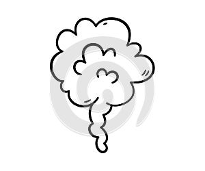 Comic fart cloud. Bad stink balloon. Explosion, angry breath. Cloud of smoke gas in comic style. Funny flatulence symbol