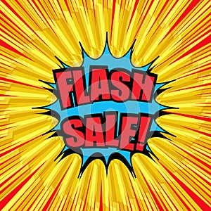 Comic Flash Sale wording advertising concept