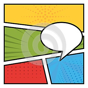 Comic frame with speech bubble. Vector