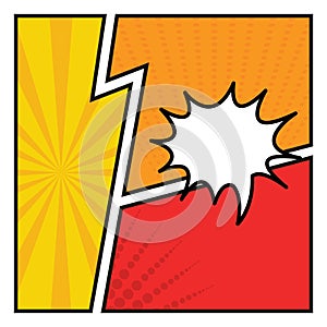 Comic frame with speech bubble. Vector