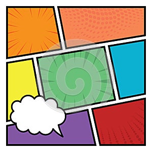 Comic frame with speech bubble. Vector