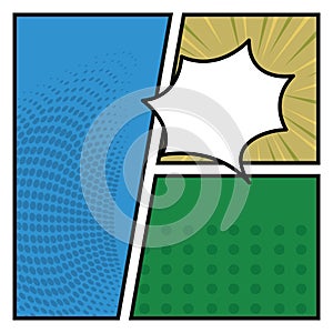 Comic frame with speech bubble. Vector