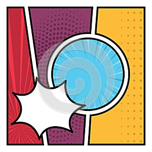 Comic frame with speech bubble. Vector