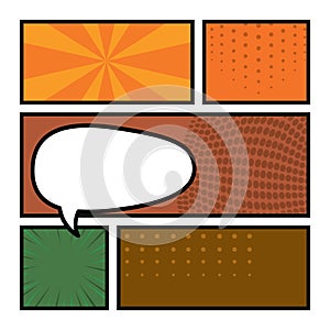 Comic frame with speech bubble. Vector