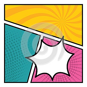 Comic frame with speech bubble. Vector