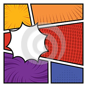 Comic frame with speech bubble. Vector
