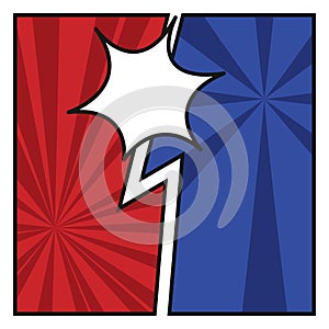 Comic frame with speech bubble. Vector