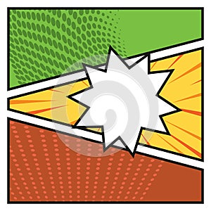 Comic frame with speech bubble. Vector