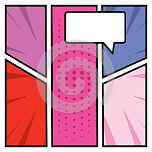 Comic frame with speech bubble. Vector