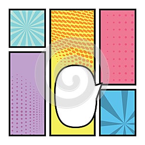 Comic frame with speech bubble. Vector