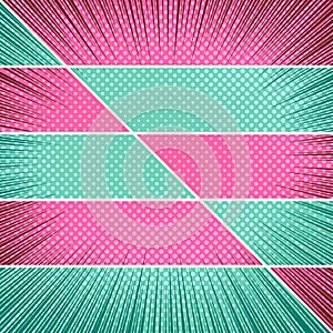 Comic frames colorful composition