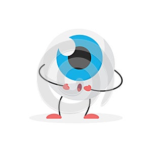 Comic funny eyeball character with expression of shock and surprise