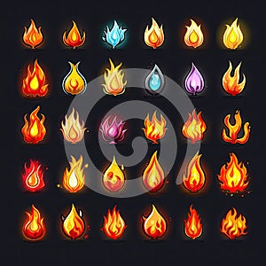 comic game fire flame ai generated