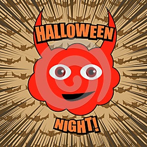 Comic Halloween Night humorous template