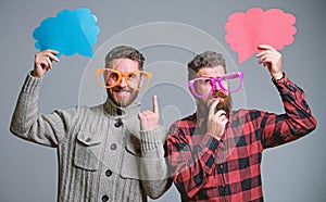 Comic and humor sense. Men with beard and mustache mature hipster wear funny eyeglasses. Explain humor concept. Funny