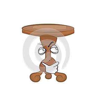 Comic internet meme illustration of antique round table