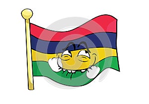 Comic internet meme illustration of Mauritius flag