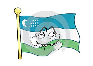 Comic internet meme illustration of Uzbekistan flag