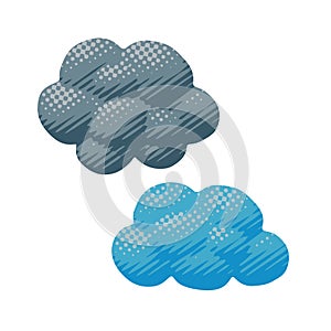 Comic isolated cumulus clouds as forecast symbol