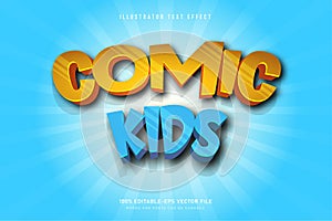 Comic kids funny illustration text effect