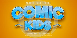 Comic kids text, comic style editable text effect