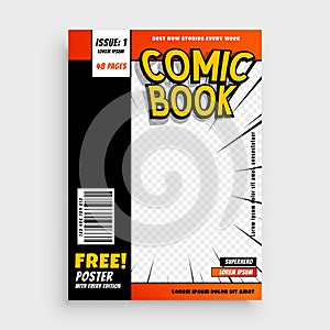 Comic magazine book cover layout design