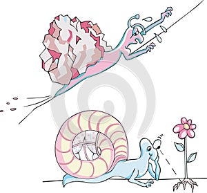 Comic metaphoric snails