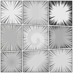 Comic monochrome backgrounds collection