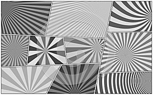 Comic monochrome book composition