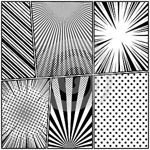 Comic monochrome design composition
