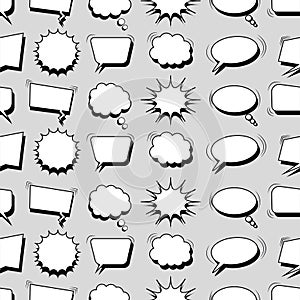 Comic monochrome design seamless pattern
