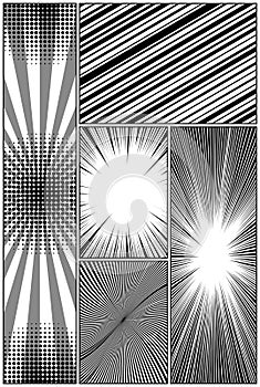 Comic monochrome design vertical composition