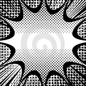 Comic monochrome explosive concept