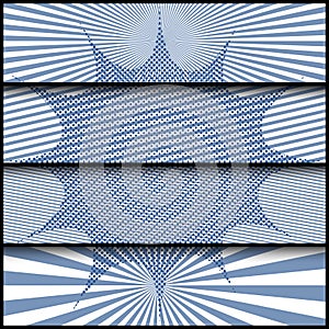 Comic monochrome horizontal banners