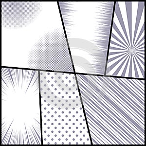 Comic monochrome style composition