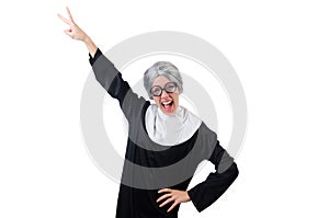 Comic nun isolated on white