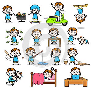 Comic Office Guy Characters - Set of Concepts Vector illustrations