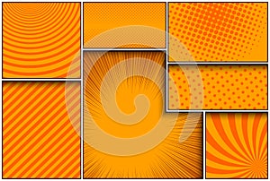 Comic orange frames composition