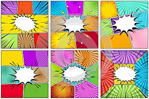 Comic page backgrounds composition