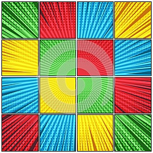 Comic page colorful composition