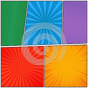 Comic page colorful composition