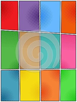 Comic page colorful composition