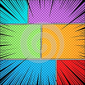 Comic page colorful template