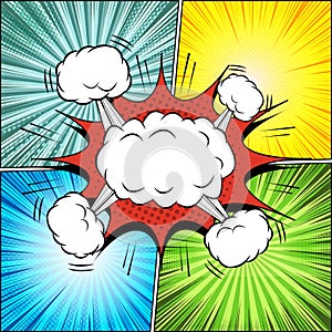 Comic page explosive concept