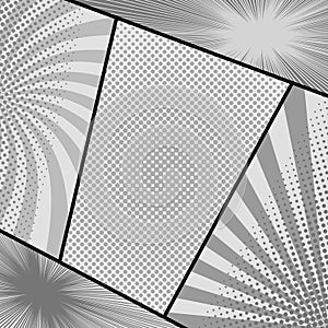 Comic page monochrome composition