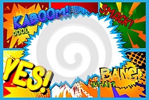 Comic pop art background with place for text.