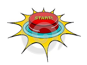 Comic red button template