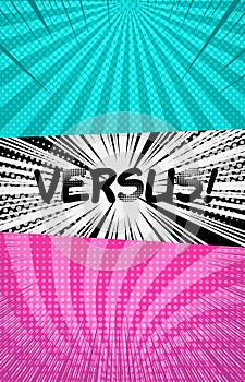 Comic rivalry vertical concept