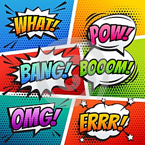 comic sound effect speech bubble pop art in cartoon style